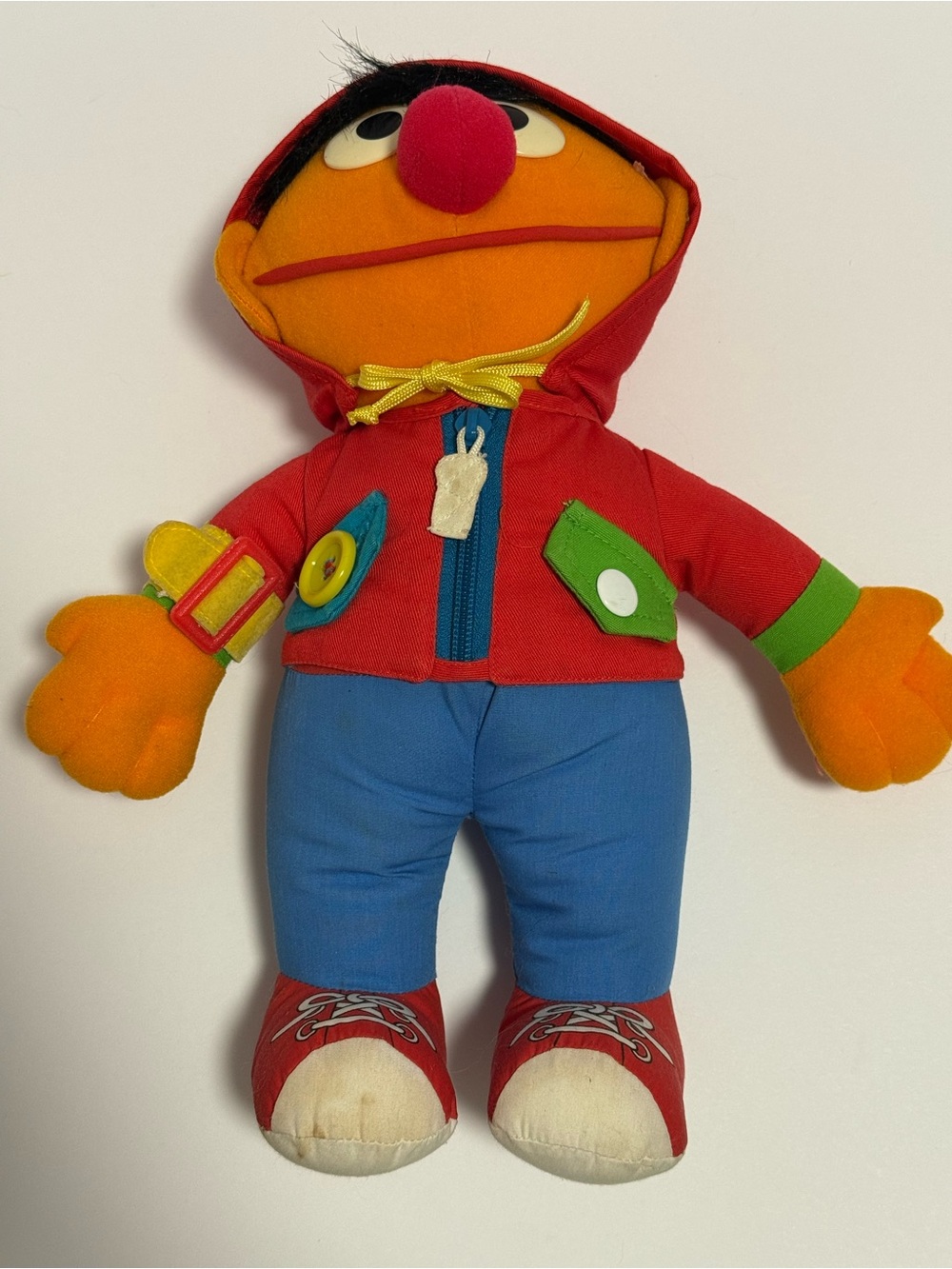 Orange Plush Character in Red Hoodie & Blue Pants - Kids Stuffed Animal